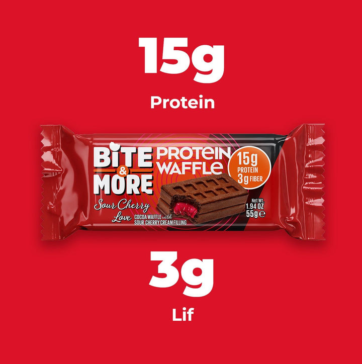 Kakaolu Vişne Kremalı Protein Waffle (55g)