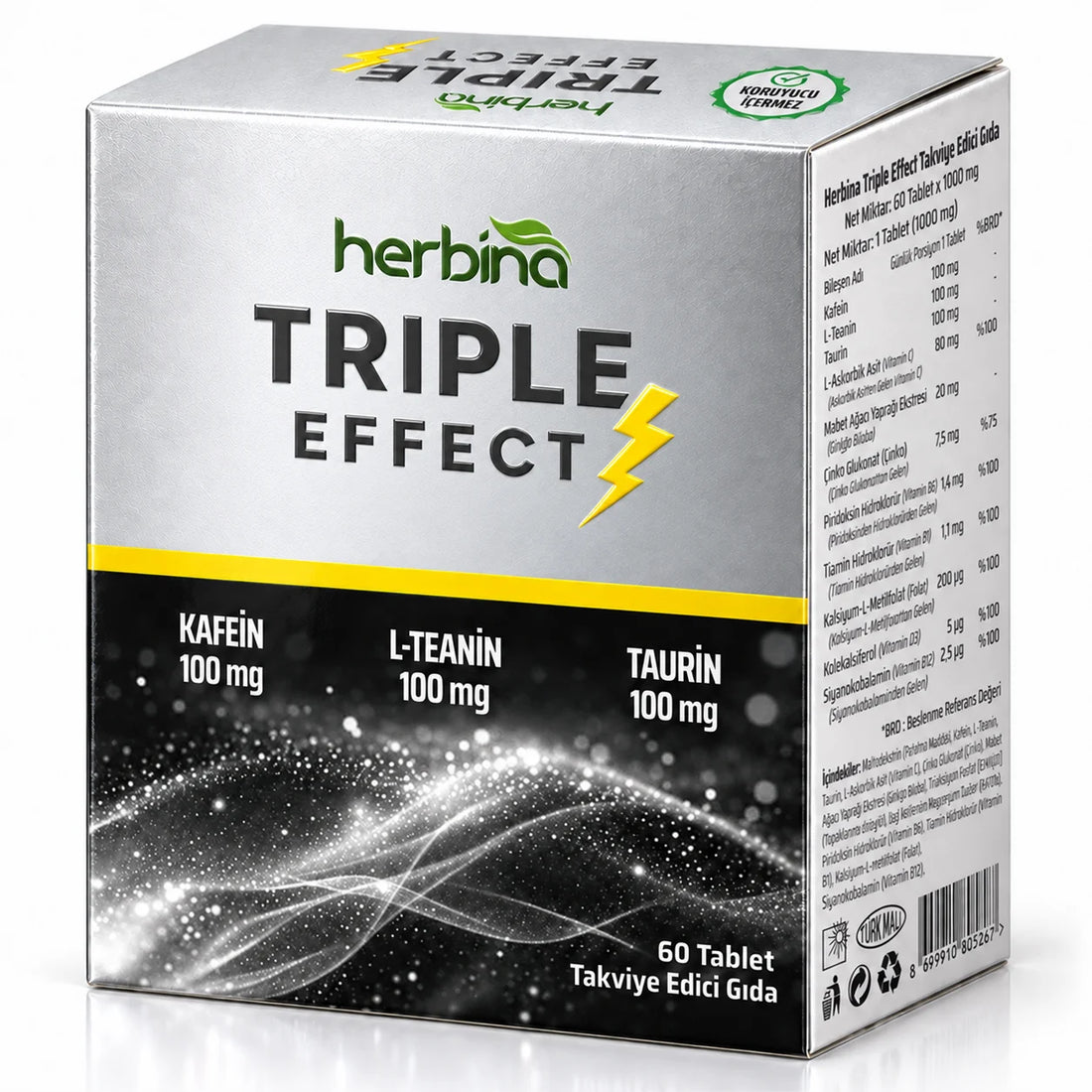 TRİPLE EFFECT Kafein, L-Teanin ve Taurin