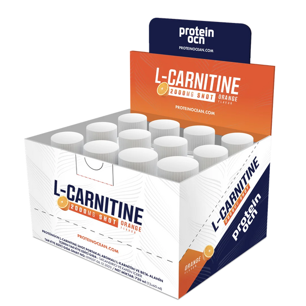 optimum l-carnitine shot 60ml 12 adet Proteinocean - Portakal - Zero Shot 60 Ml 3000Mg